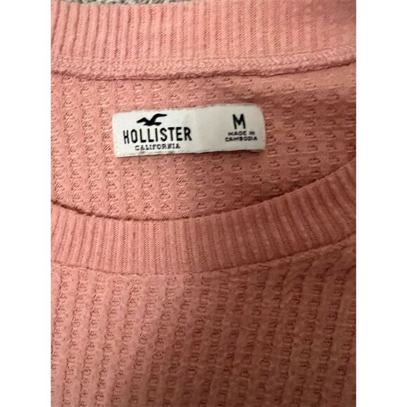Hollister Women's Pink Ribbed Cropped Pullover Sweater Size M - Picture 3 of 6